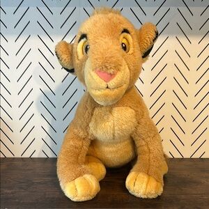 VTG Disneyland Store Lion King Young Simba Plush Stitched Eyes Stuffed Animal